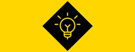 Icône illustrant la polyvalence en jaune et noir

