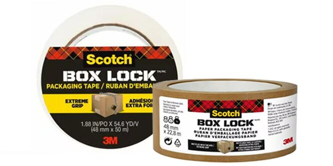 Gamme de rubans d&rsquo;emballage Scotch&reg; Box Lock&trade;
